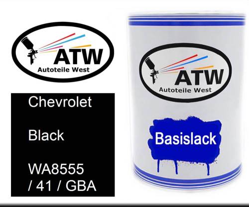 Chevrolet, Black, WA8555 / 41 / GBA: 500ml Lackdose, von ATW Autoteile West.